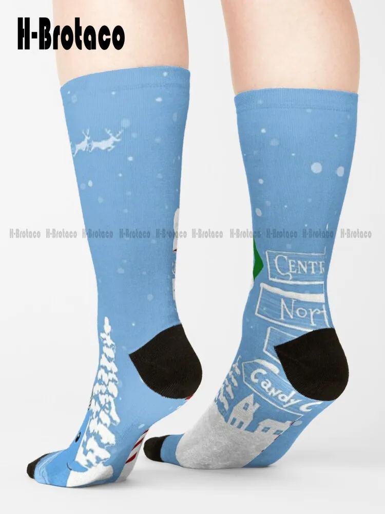 Buddy The Elf Signs And Mr Narwhal Socks Cotton Socks For Women Ladies Sports Custom Gift Harajuku Retro Street Skateboard Socks