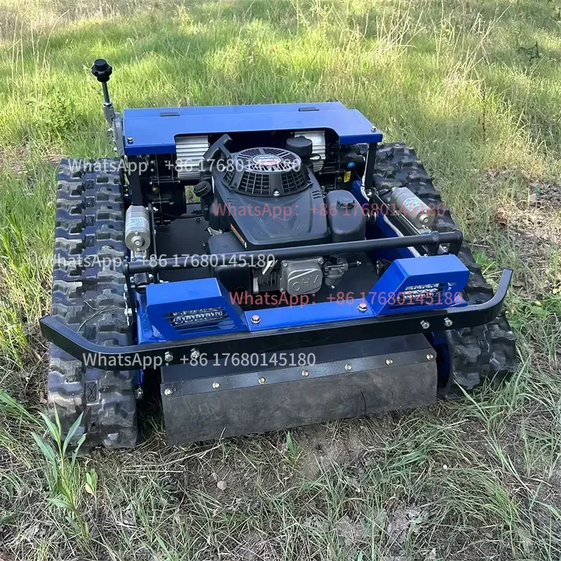 Mini Intelligent Remote Control Crawler Lawn Mower 500mm Cutting Width 24V Four‑Stroke Garden Grass Cutter CE Certified