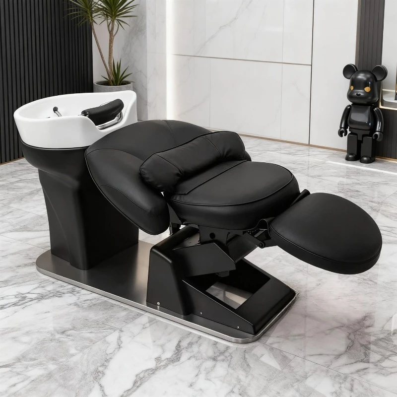 Hair salon special electric lift shampoo bed Barber shop salon multi-function rotary outlet high-end hair flush bed