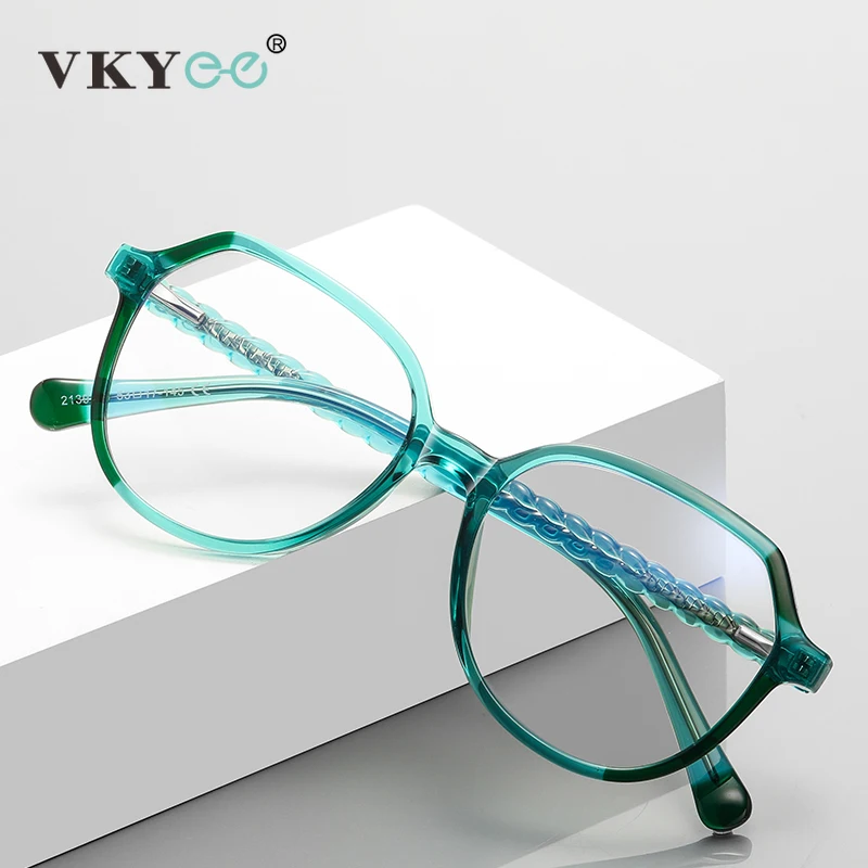 VICKY Fashion Large Frame Simple Design Photochromic Progressive Multifocal Anti-Blue Light Eyewear Customizable Prescription