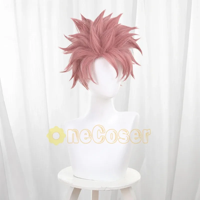 ناتسو دراغنيل شعر مستعار تأثيري أنيمي الجنية الذيل 100 سنة كويست الوشم ملصق ماج الجنية الذيل نقابة أحمر قصير الشعر + غطاء شعر مستعار