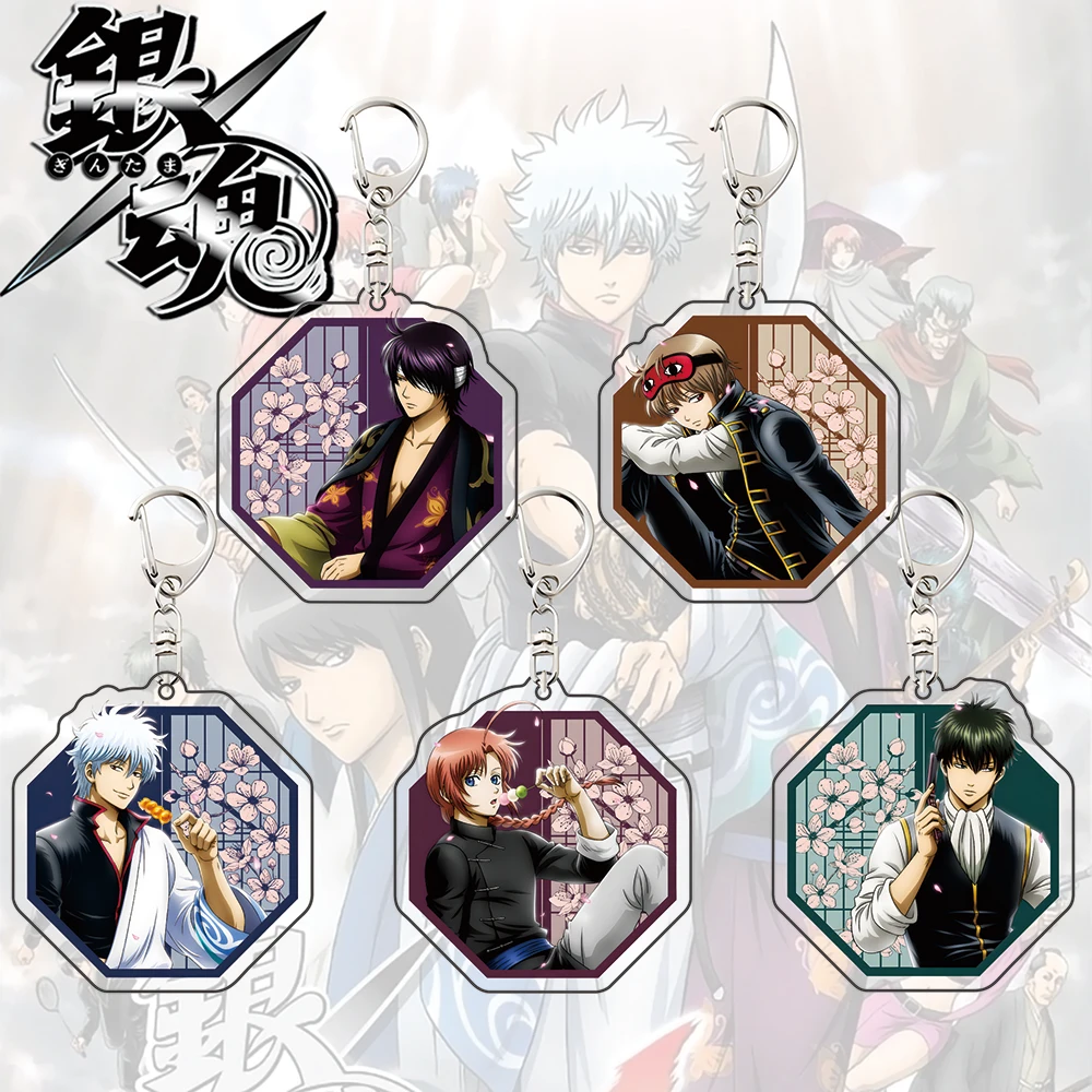 Gintama Hijikata Toushirou Acrylic Stand 6Cm keychains Window Side Cherry Blossom Anime Collectible Gift