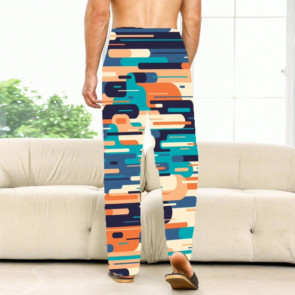 Pantalones de pijama con patrón de colores para hombre y mujer, ropa de dormir supersuave, Unisex, con bolsillos y cordón