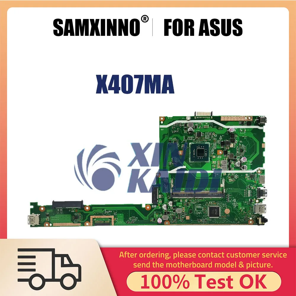 

Notebook Mainboard For ASUS VivoBook X407MA X407M X407MA Laptop Motherboard With N4000 N4100 N5000 CPU Systemboard