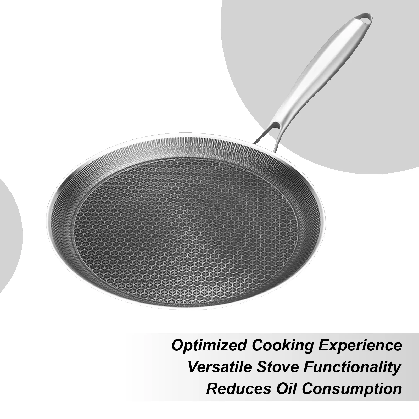 

Pancake Pan Honeycomb Coating Stainless Grill Stainless Flat Cooking Pan For Egg Cooking Outdoor Barbecue Stove Cooktop Kitchen