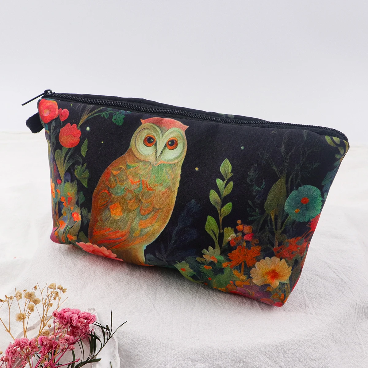 

Owl Women's Storage Organizer Bird Makeups Bags Portable Cosmetic Pouch Travel Cosmetics Bag Makeup Accessory