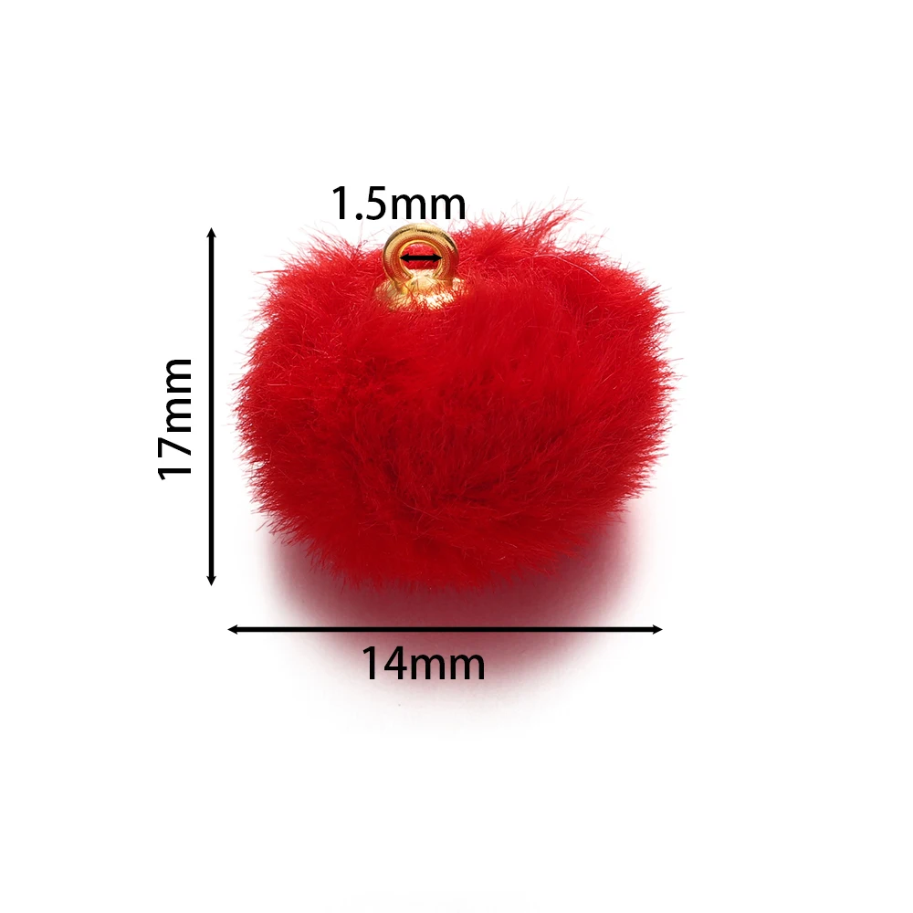 20pcs Plush Fur Covered Ball Beads Charms Imitation Rabbit Fur Pompom Pendant For Jewelry Making DIY Necklace Bracelets Earrings
