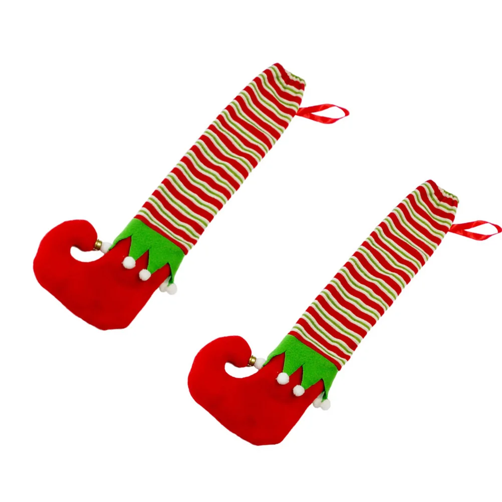

2pcs Table Covers Christmas Feet Sleeves Chair Floor Protectors Christmas Table Feet Covers Furniture Parts AntiSlip