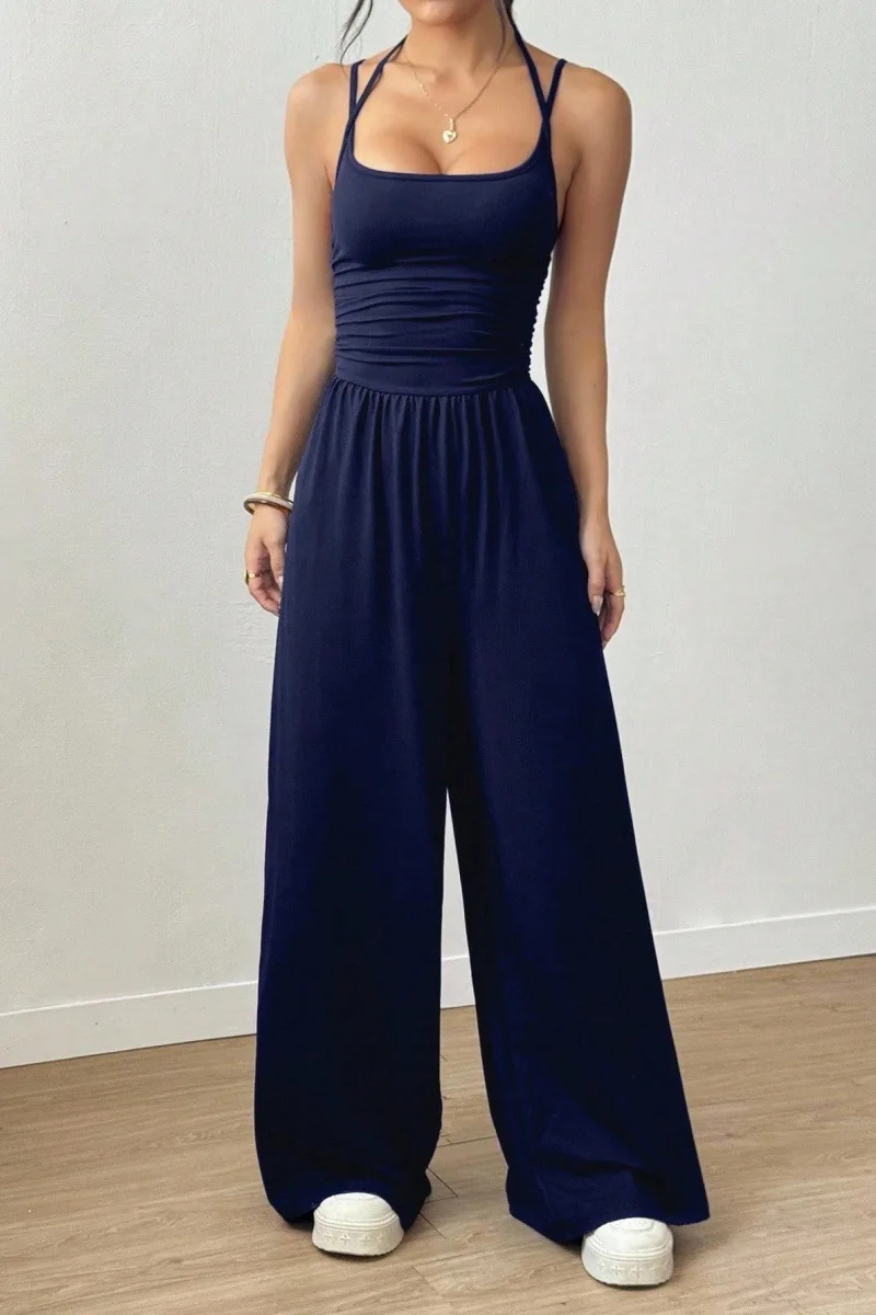 Spring Fall 2025 New Arrival Women's Jumpsuit Solid Color Double-Strap Relaxed-Fit Casual Pants Y2k Clothing