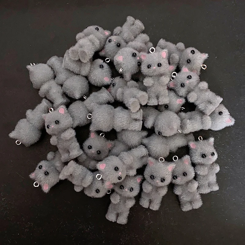 Imagem -06 - Fofo Reunindo Cat Miniature Doll Desenhos Animados 3d Animal Gatinho Bonito Chaveiro Colar Pingente Artesanato Faça Você Mesmo Fazer Ornamento Kawaii 30 Pcs