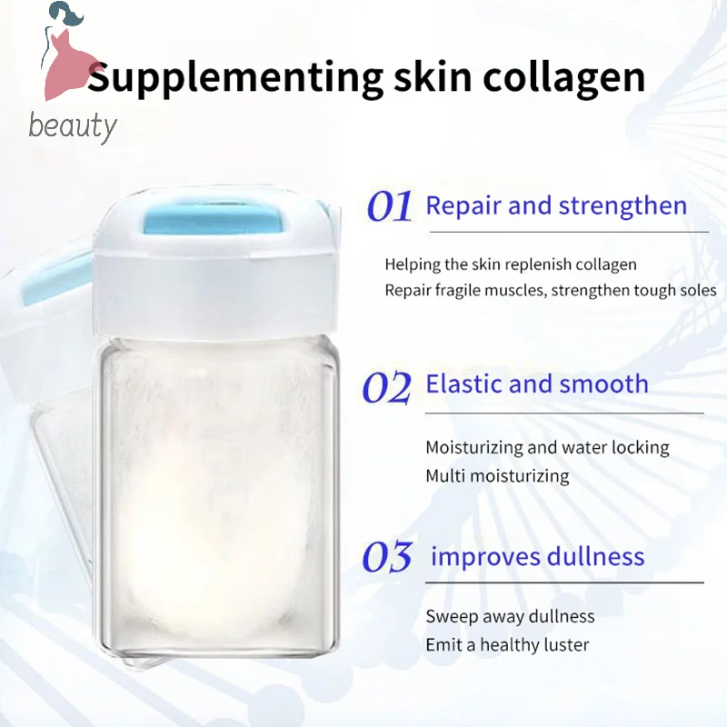 1 Bottles Pure Collagen Ball Natural Silk Protein Anti Aging Essence Firming Wrinkle Removal Facial Serum Cosmetics