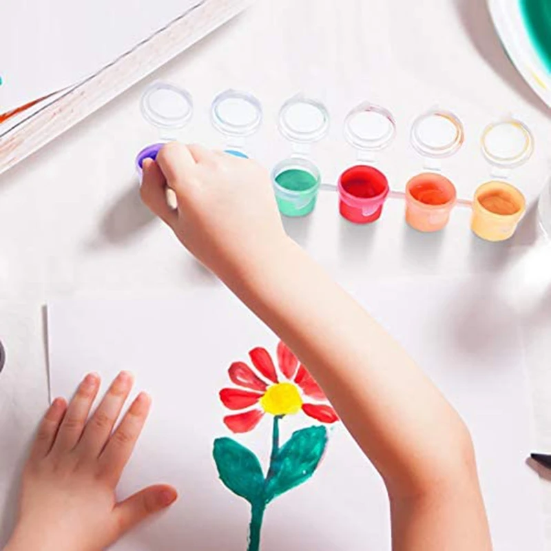 80 Strips 480 Pots Empty Paint Strips Paint Cup Pots Mini Paint Pots Clear Storage Containers For Paintings Art (3Ml)