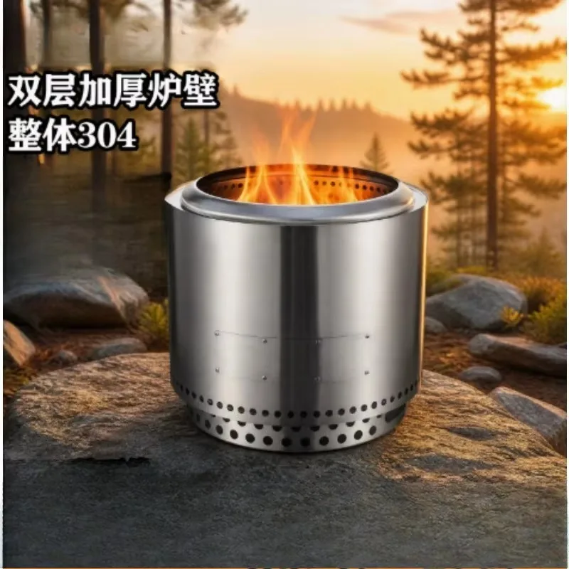 50cm Smokeless Firewood Stove Stainless Steel Portable Outdoor Camping Bonfire Stove For Household Use
