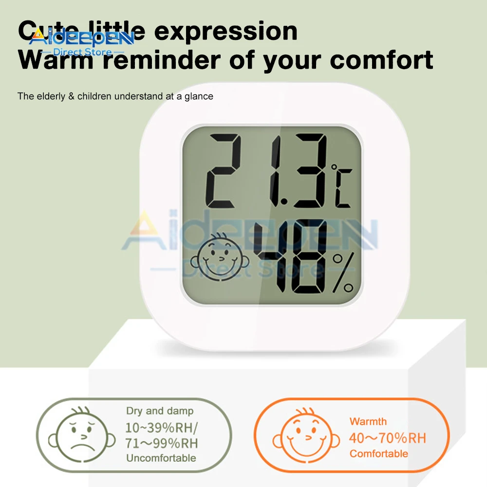 Mini LCD Digital Thermometer Hygrometer Indoor Room Electronic Temperature Humidity Meter Sensor Gauge Weather Station for Home