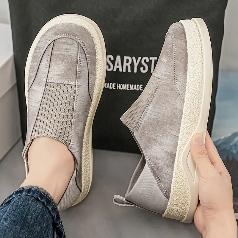 

2026 Summer New Trendy Breathable Low Top Thick Bottom Height Increasing Casual Sports Board Shoes, One Step Casual Men's Shoes