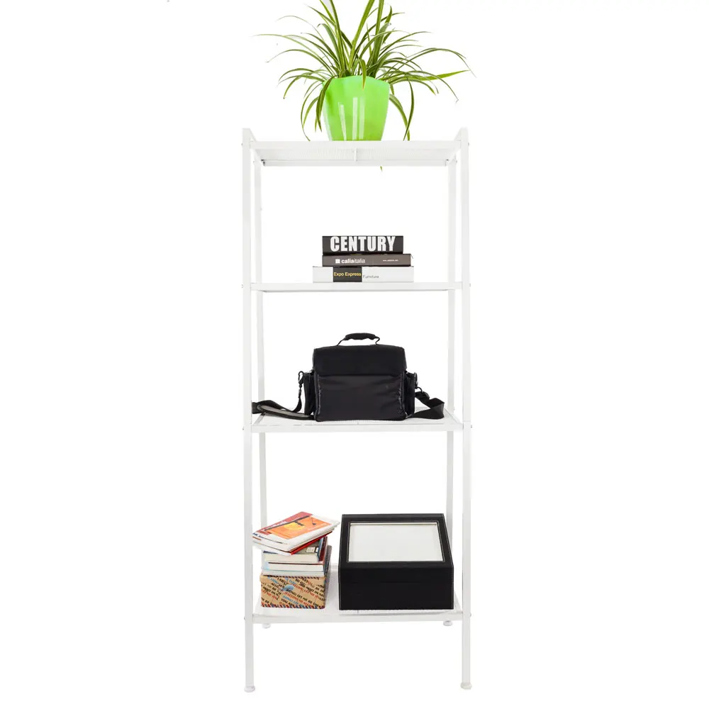 

Widen 4 Tiers Bookshelf Ivory White, Durable Metal Frame, Space-Saving Design, Easy Assembly