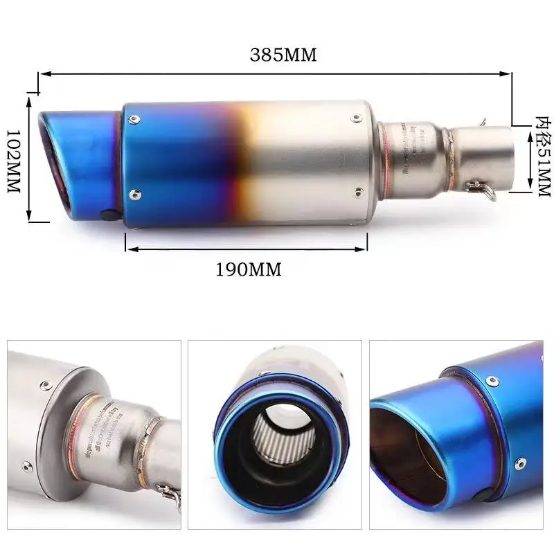 

Factory Hot Selling 51mm Motorcycle Exhaust Pipe Suitable For GP-project Muffler Carbon Fiber Exhaust With DB Killer For MT07 Ex