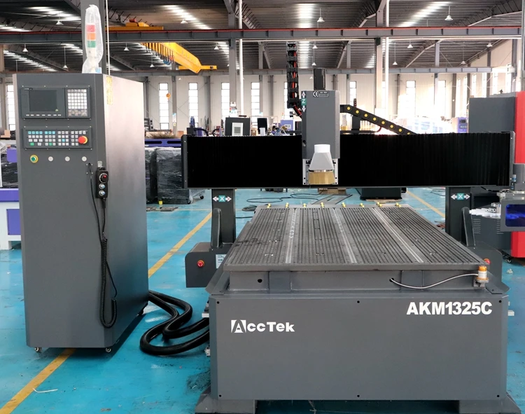 Agent in Europe Cheap AKM1325C Wood Cutting 3D ATC CNC Router Machine 750w Servo SystemWith Syntec Controller