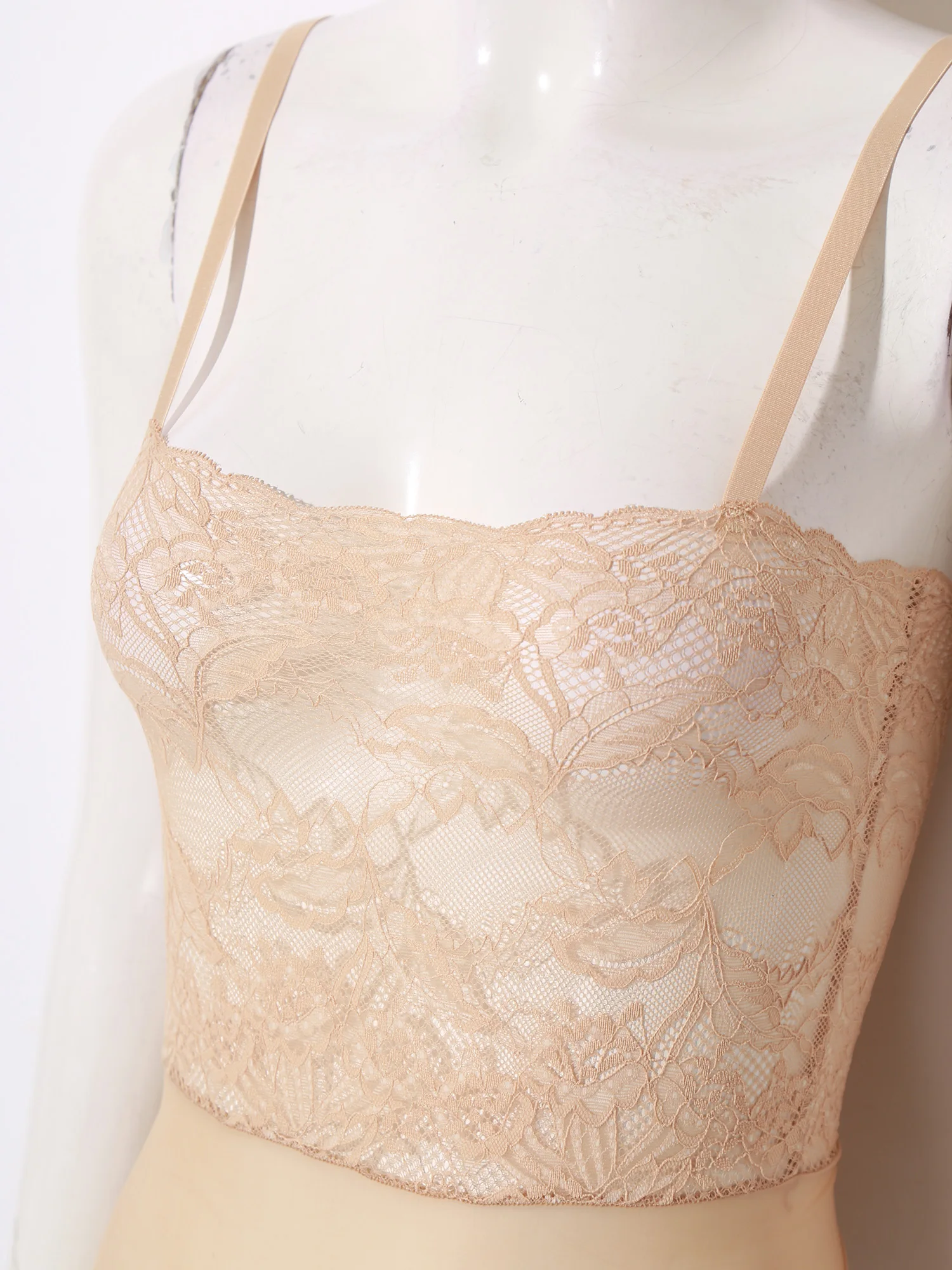 فستان نسائي شفاف من خلال فستان قصير وجوارب فستان قصير مزين بالدانتيل مع مشابك رباط ملابس نوم مغرية