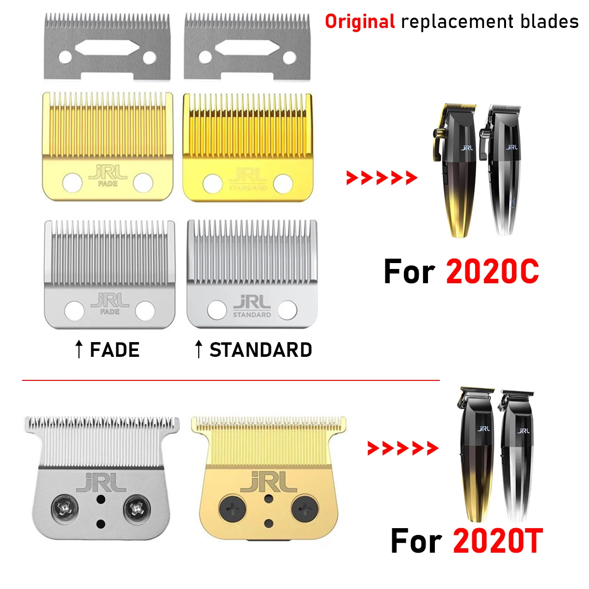 JRL 2020T 2020C Electric Clipper Carving Push Head Hair Clippers Razor Accessories Replacement Original Blade