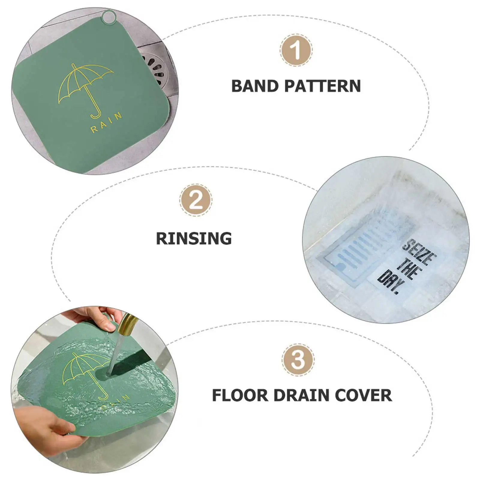 

2pcs Floor Drain Cover Universal Deodorant Mat Silicone Pad Cushion Kitchen Bathroom Washable Wear Resistant Dirt Resistant