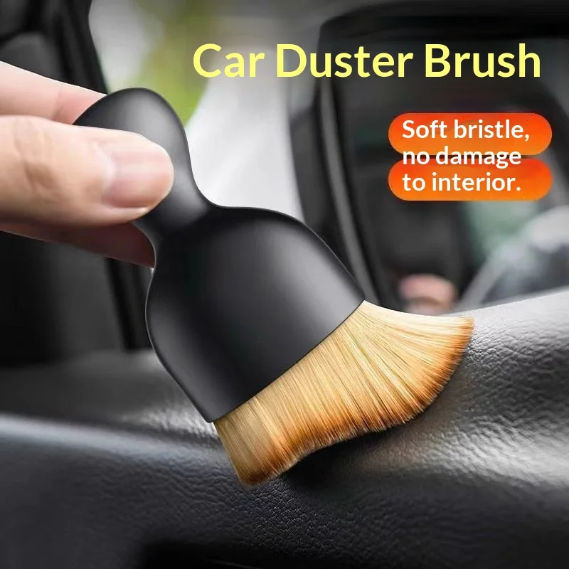 Soft Bristle Car Interior Cleaning Brush Scratch-Free Auto Detailing Duster Tool for Dashboard Air Vent Seat Gap Dust Cleaning