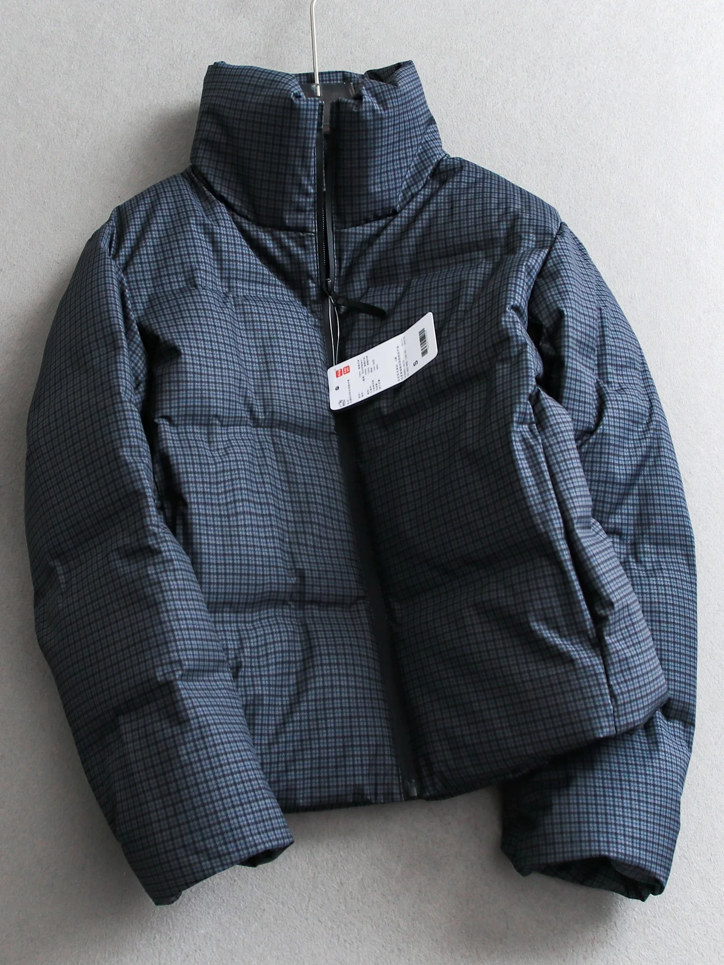 Thickened Seamless Windproof Warm Plaid Long Sleeve Stand Collar Women's down Jacket Duck Feather Filling Commute Friendly