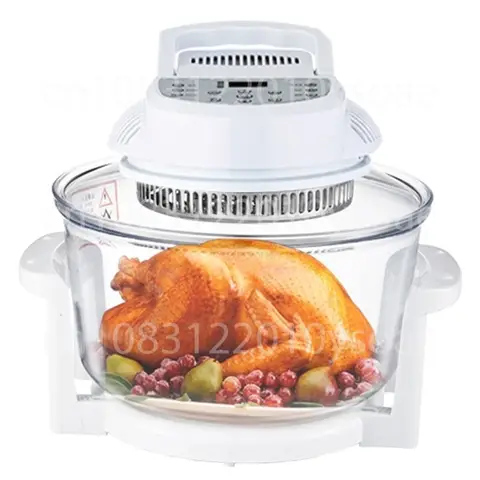 12L Latest Popular Digital Halogen Convection Oven/Flavor Wave Oven Turbo with Glass Bowl Transparent Air Fryer 220-240V