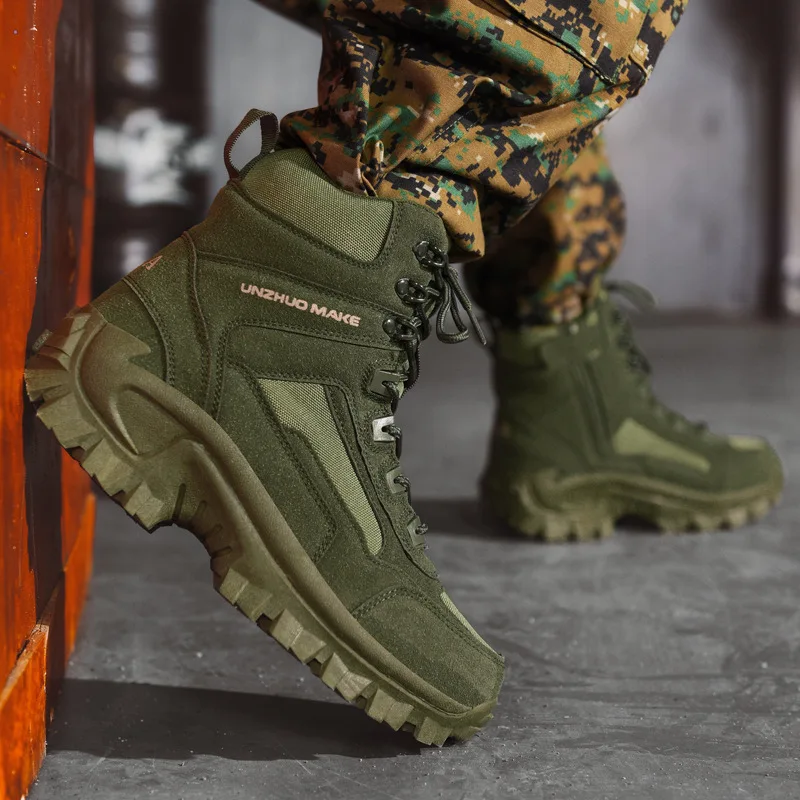 Men's Desert Combat Boots Outdoor Non-slip Tactical Boots Hiking Desert Ankle Hunting Shoes Work Safty Men Boots Botines Zapatos
