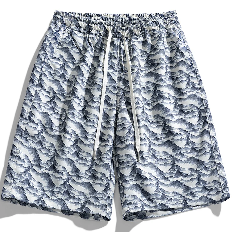 Summer Beach Pants Men's New Quick-drying Pants Fashionable Trendy Sports Shorts Loose Running Five-point Pants