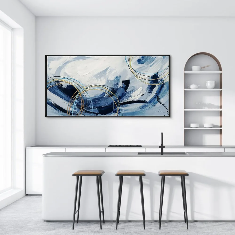 yiijeah Большое настенное искусство - Абстрактная картина на холсте для декора гостиной Современное искусство Работа на стену Гигантская серая краска Офис Спальня