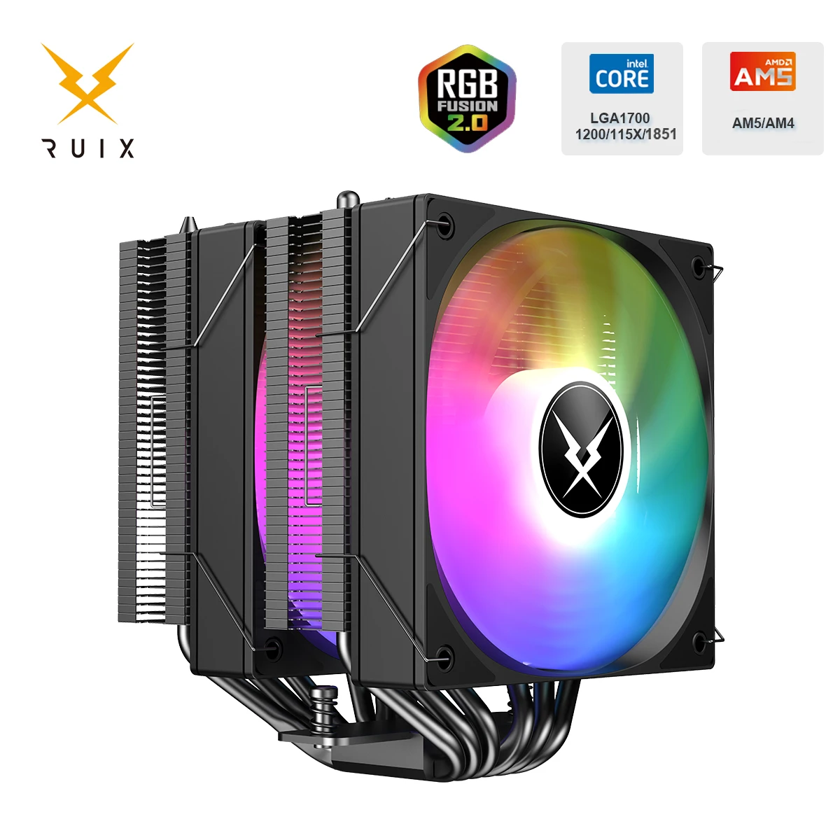 ruix-gt-620-cpu-air-cooler-rgb-6-heat-pipe-double-towers-double-pwm-fans-220w-tdp-amd-am4-am5-lga115x-1700-1200-1851-gaming