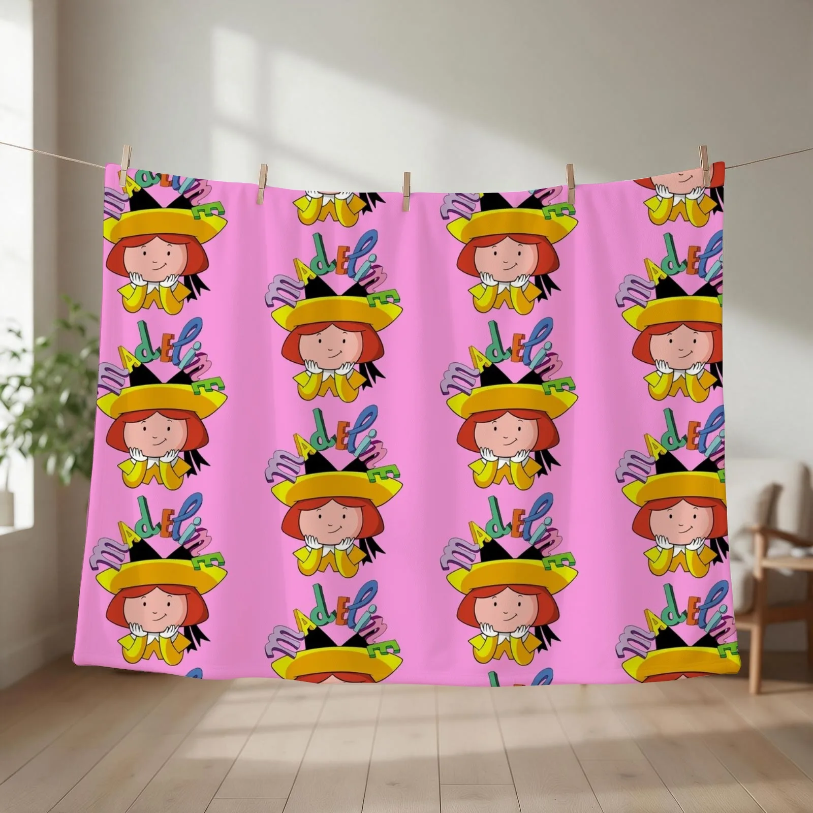 cartoon madeline smile -cartoon kids gift Throw Blanket couch cozy soft plush fuzzy picnic outdoor blanket