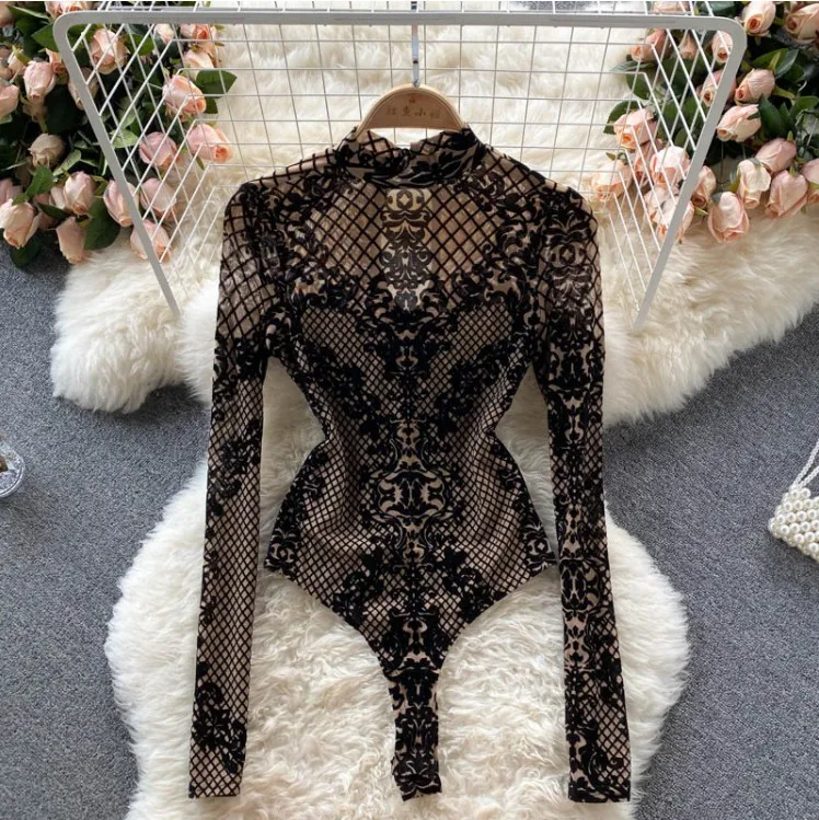 

Sexy Simple Tightfitting Lace Bodysuit Women's Low Waist Street Sle Cotton ort Pants Underwear Sexy Lingerie