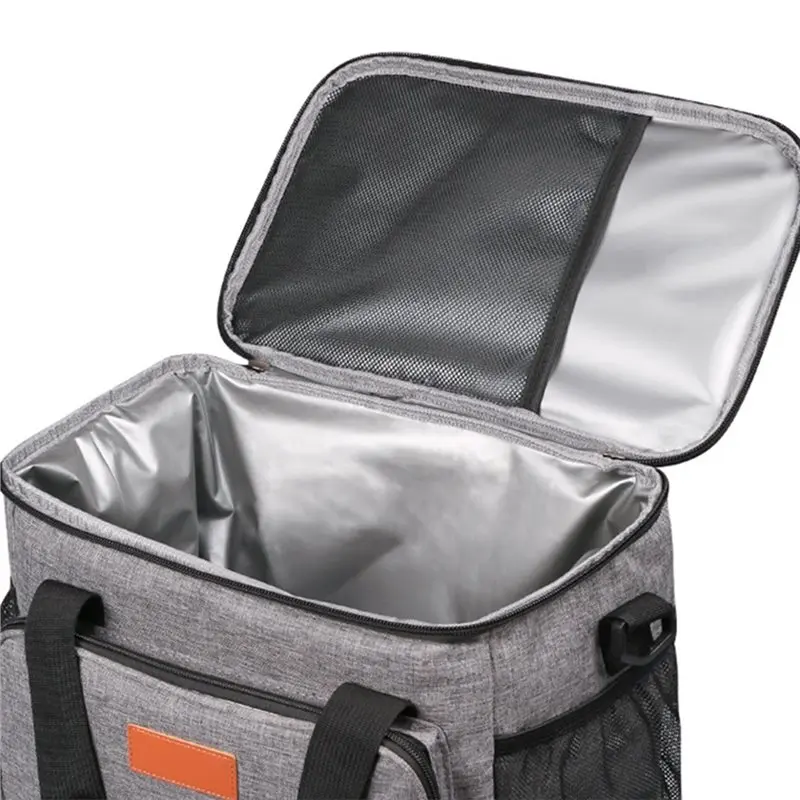 ABRT-For Outdoor Insulated Carry Bag Oxford Cloth Waterproof Material Large Capacity For Picnic Storage And Ice Pack Black