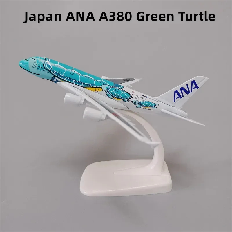 16cm Alloy Metal Japan Air ANA Airbus A380 Cartoon Sea Turtle Airlines 1/500 Scale Diecast Airplane Model Airways Plane Aircraft