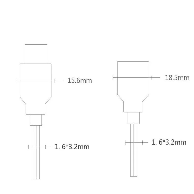 0.3m 1m 2Pin 5V USB 2.0 Type A Male Female Power Supply Cable Jack Wire Charger 26awg transparent Cord Extension Connector t1