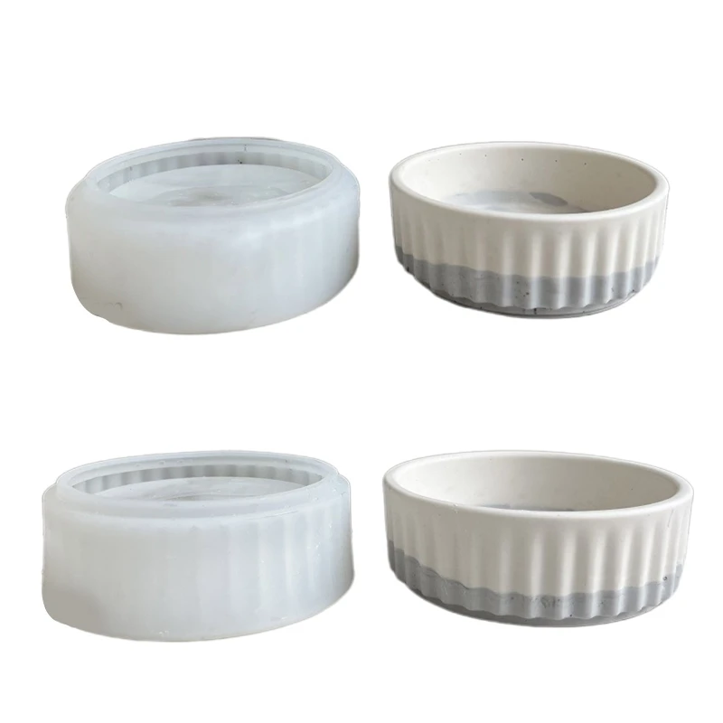 

DIY Round Resin Plant Mold Stripe Silicone Molds DIY Flower Pot Molds Drop shipping