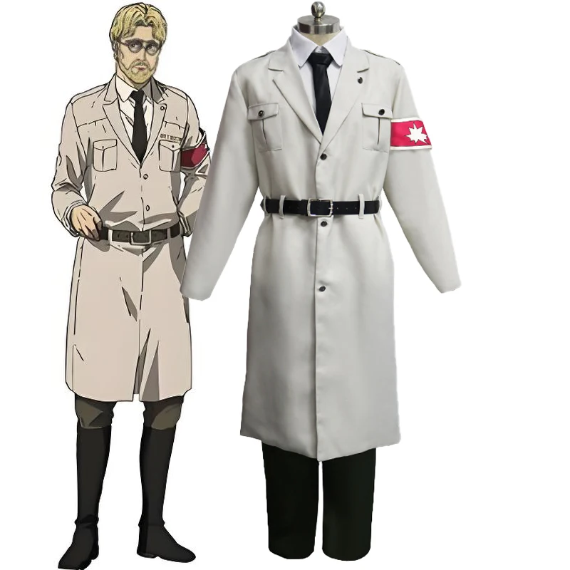 Attack on Titan Cosplay Marley Military Officer Scout Regiment Uniform Reiner Braun Cosplay Unisex Full Set Trench for Comic Con