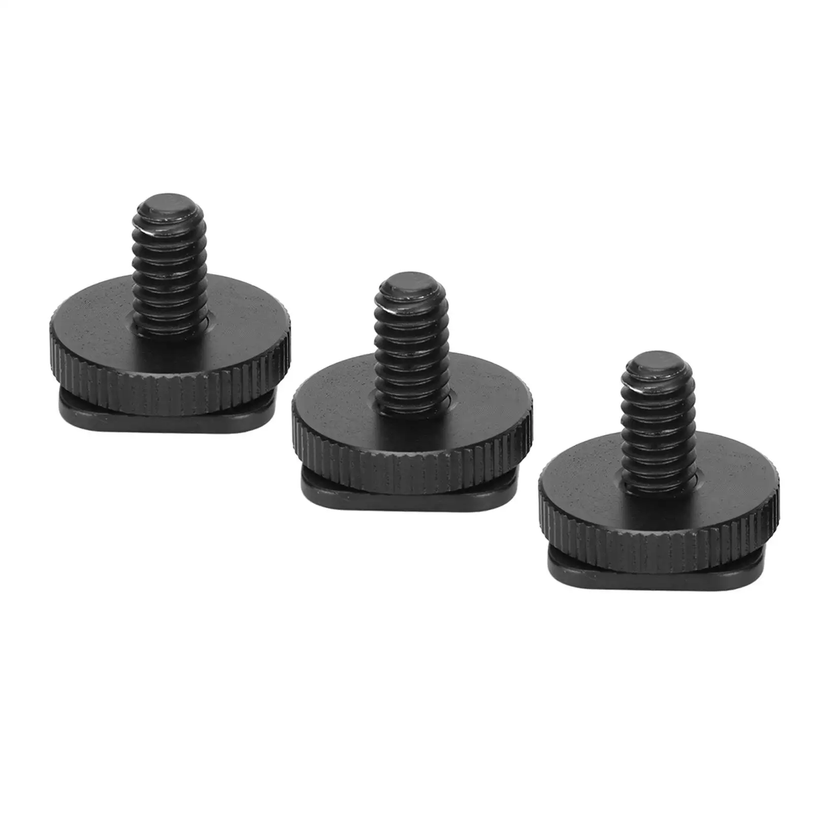 3-Pack 1/4in Tripod Mount Screws for DSLR Cameras - Cold/Hot Shoe Adapters for Flash, Microphones & LED Lamps