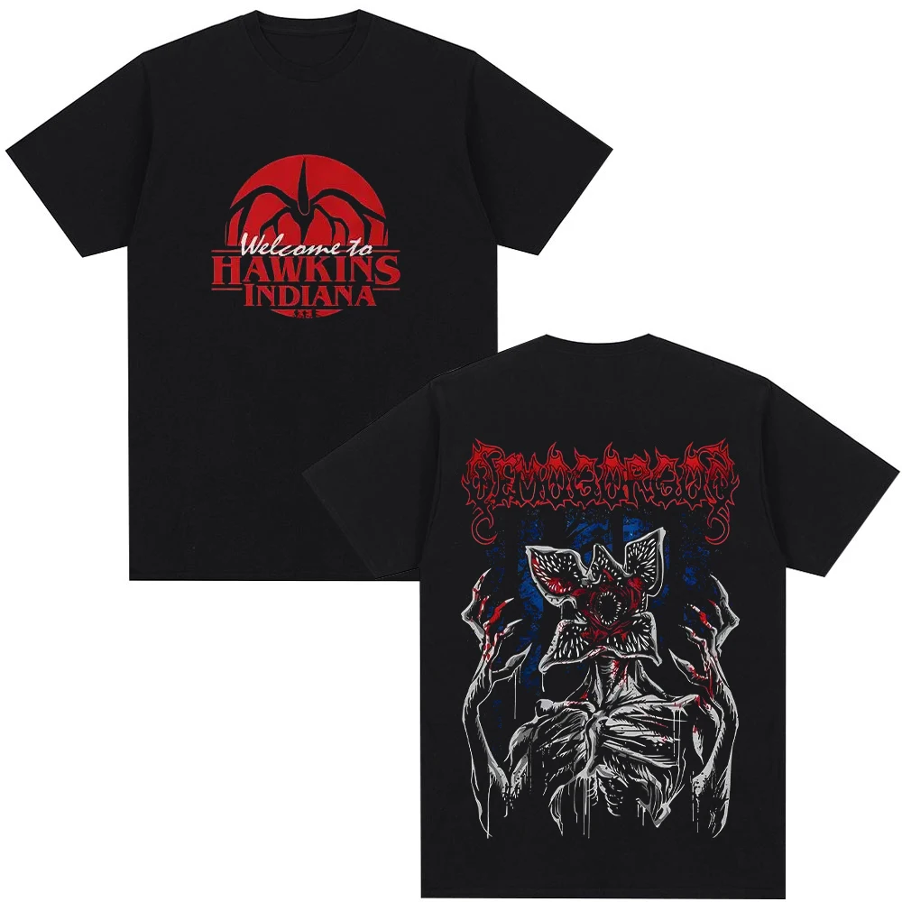 

Футболка с принтом в стиле ретро с рисунком «Король демонов», «Человек ест цветочного монстра», мужская и женская повседневная футболка большого размера