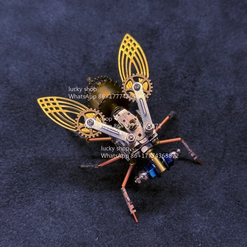 

Full Metal Mechanical Fruit Fly Model, Handmade Insect Craft, Creative Gift Decoration
