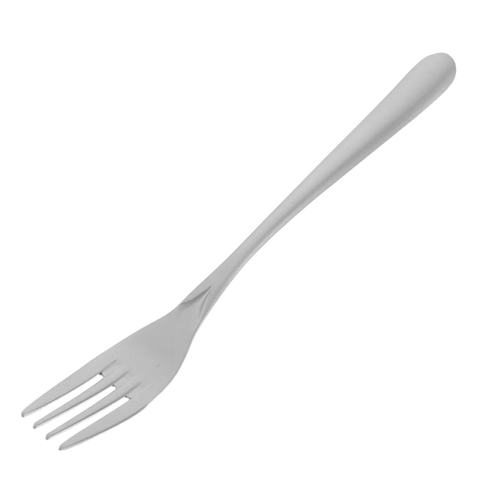 Titanium Dinner Fork Pure Bent Handle Triangle Fork Sandblasted Finish Solid Color Lightweight Western Cutlery for Adult Dining