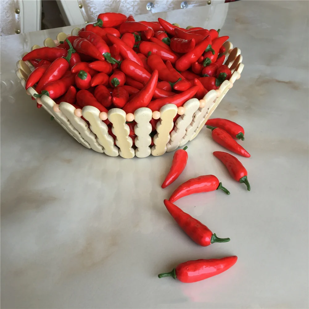 50 Pcs Peppers Artificial Chili Plant Artifical for Decoration Fake Vegetable Simulation Mini Small