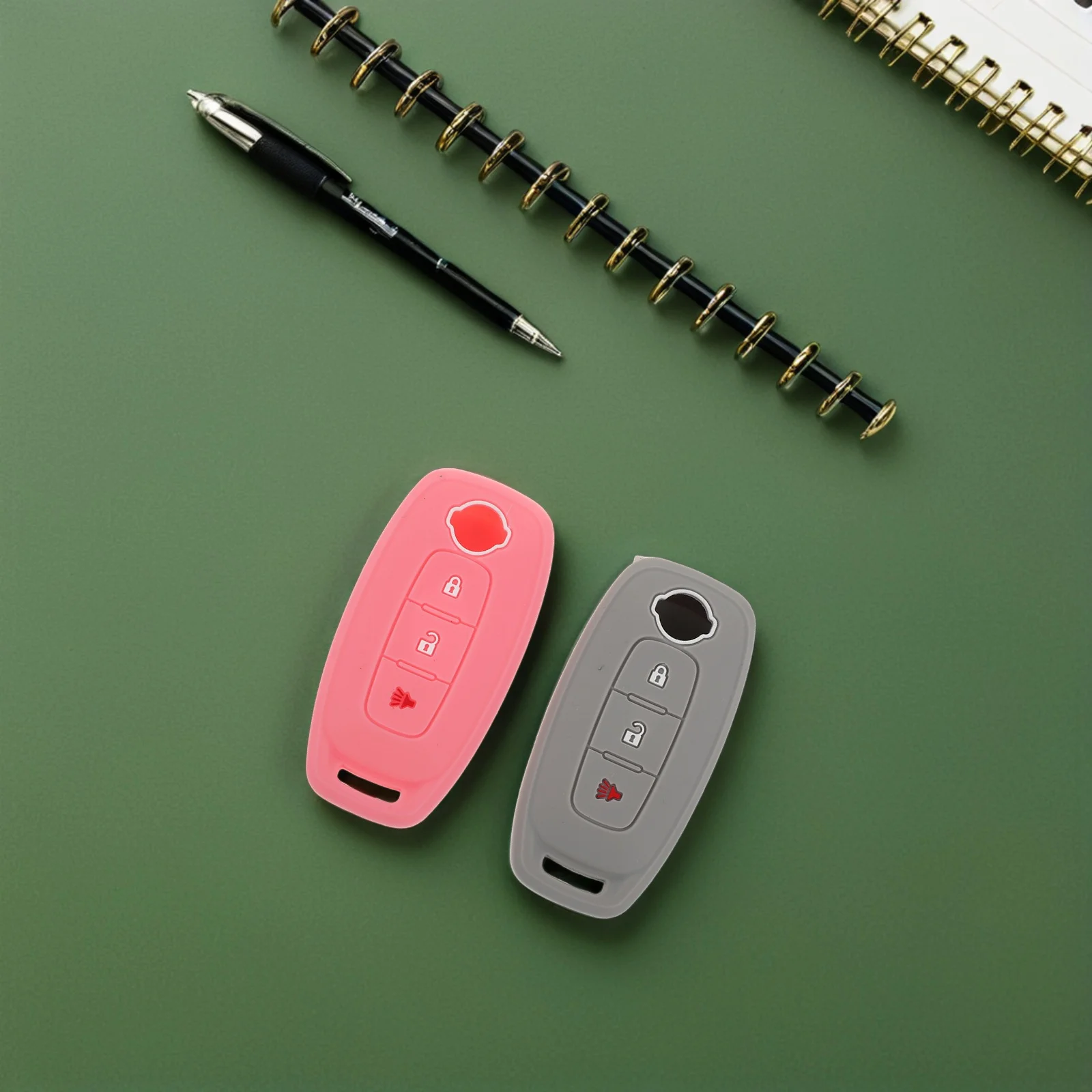 4pcs Silicone Car Cover 3 Button Waterproof Fob Case Soft Scratchproof Non-Slip Protective Shell For Auto Remote Key Car Key