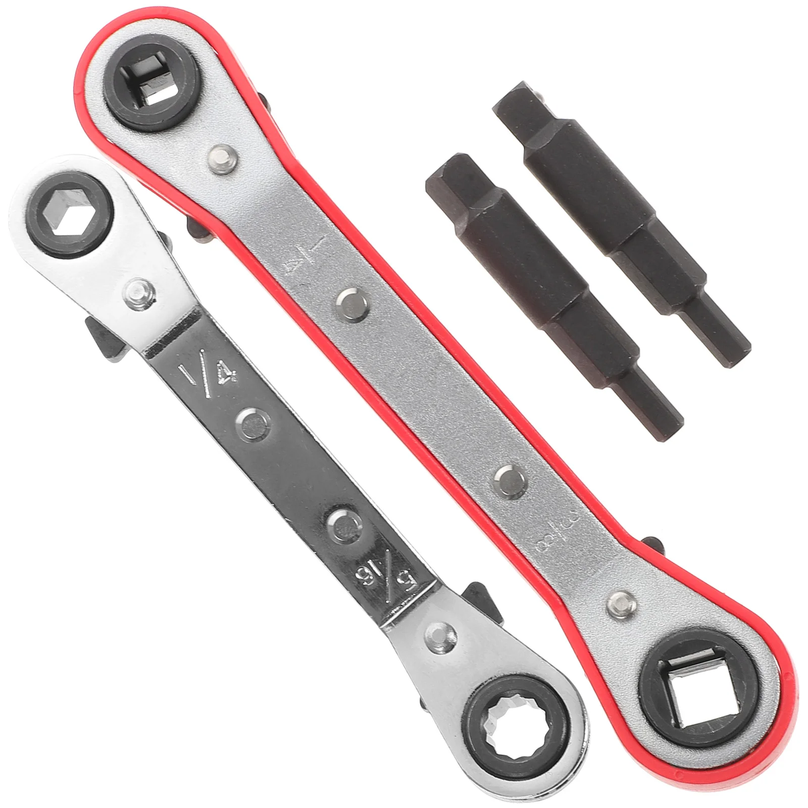

1 Set Dual Headed Ratchet Hvac Ac Refrigeration Repair Tool Hex Bit Adapter Service Wrench Air Conditioner Compressor Valve