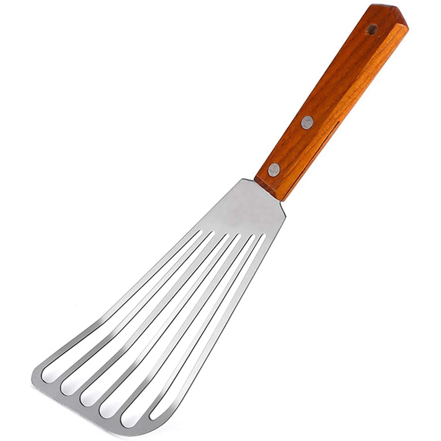 【FLASH DEAL】3X Stainless Steel Fish Spatula Turner, Wood Handle Fish Spatula, Slotted Turner, Kitchen Metal Spatula