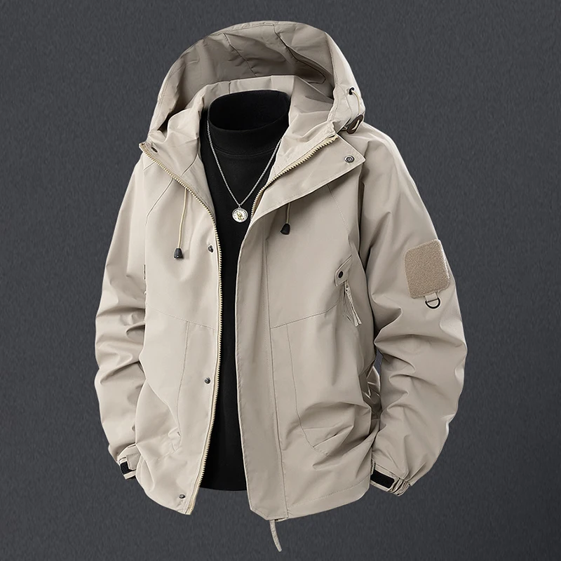

Unisex Waterproof Hiking Hooded Jacket Spring Autumn Chic Muti-Color Sports Jackets Man High Quality Outerdoor Loose Casual Coat