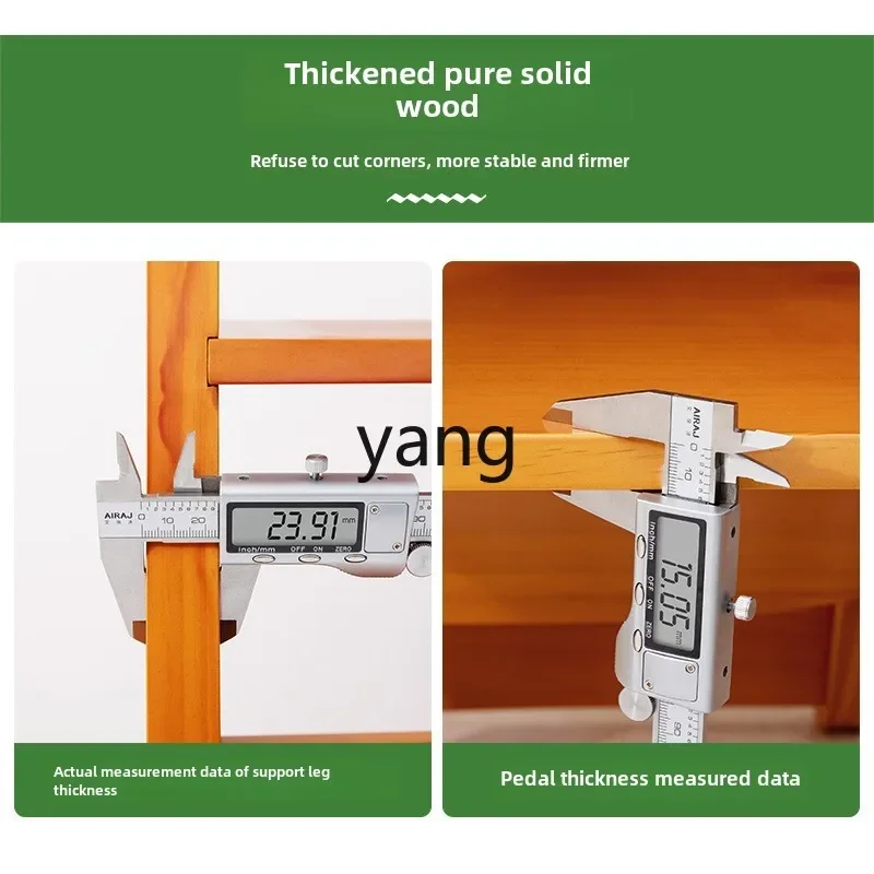 كرسي سلم من الخشب الصلب LMM كرسي سلم منزلي قابل للطي ثنائي الغرض سلم بدواسة تسلق داخلية #5