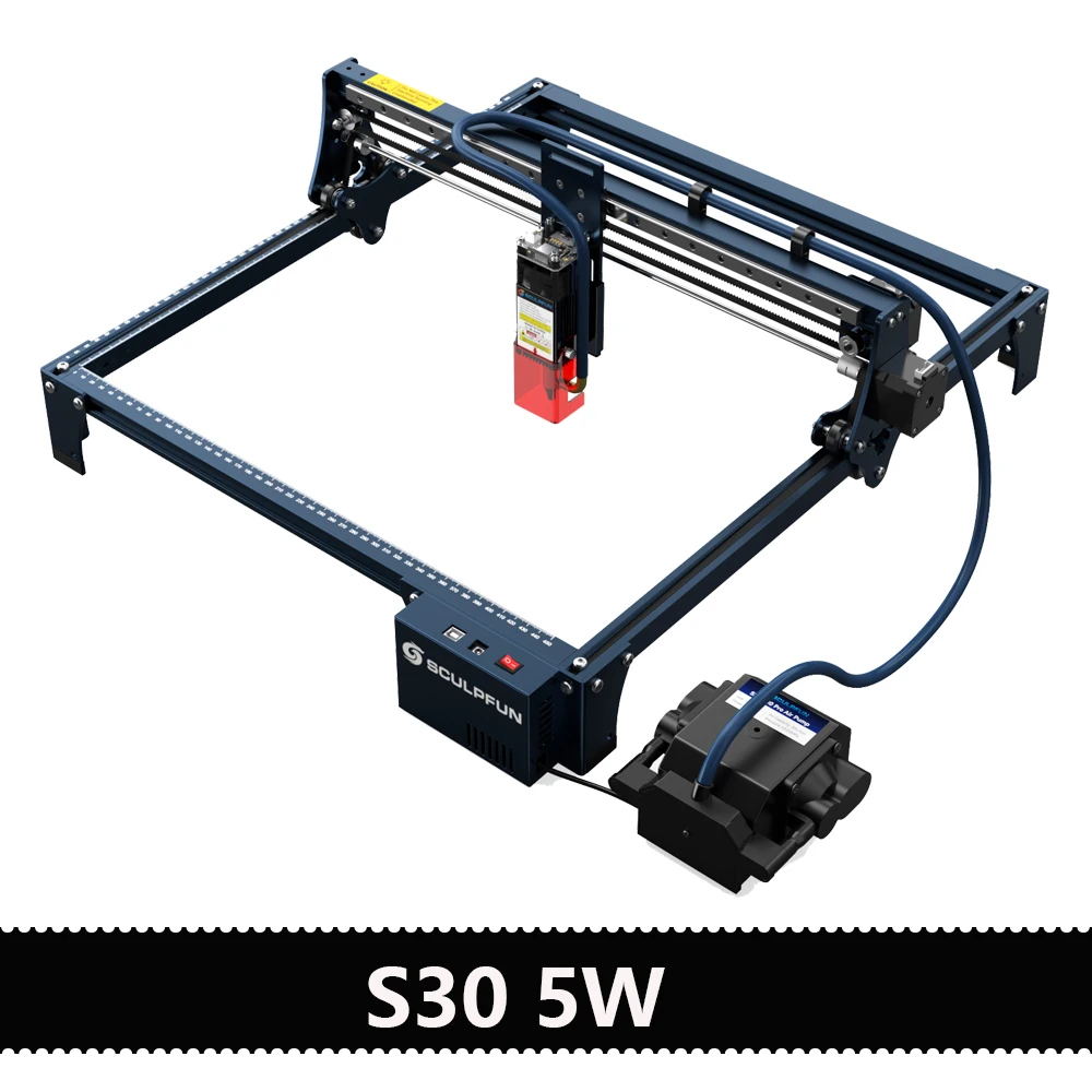 SCULPFUN S30 Laser Engraver with Automatic Air-assist System 5W Engraving Machine with Replaceable Lens Eye Protection Shield